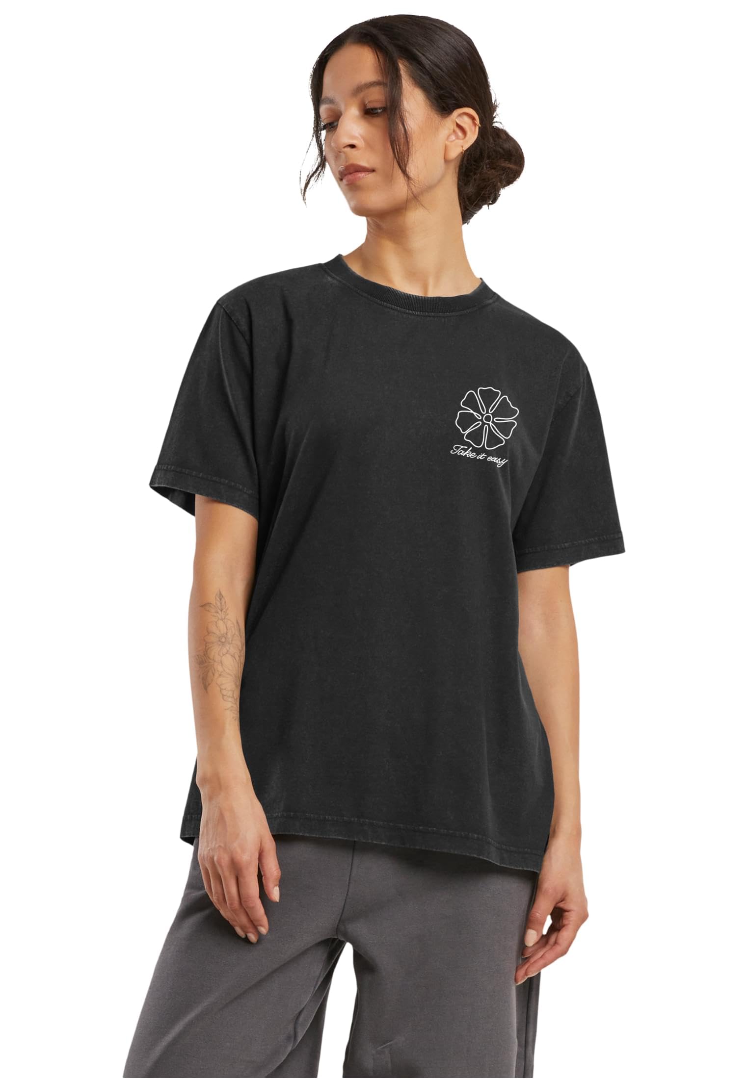 Miss Tee Damen Mst377-one Line Flowers Ladies Vintage Everyday Tee T-Shirt (1er Pack)