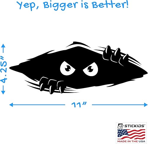 Miniatura 6 de Stickios Car Decal - Peeking Monster Bumper Sticker for Cars, Trucks, Golf Carts, Vehicle Windows, Dents & Scratches - Large Vinyl Car Sticker -