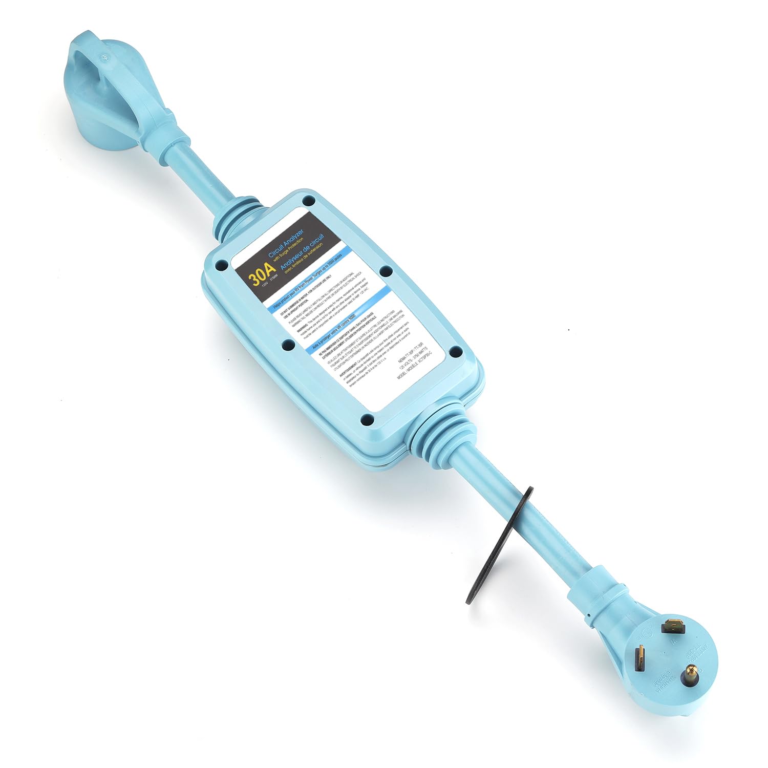 RV Surge Protector 30 Amp, ETL Certified, 5000 Joules, Circuit Analyzer, LED Indicator, NEMA TT-30P to TT-30R