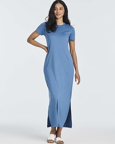 Miniatura 6 de Real Essentials Paquete de 3 Vestidos de Verano Casuales para Mujer de Manga Corta Maxi Camiseta con Abertura (Disponible en Tallas Grandes)