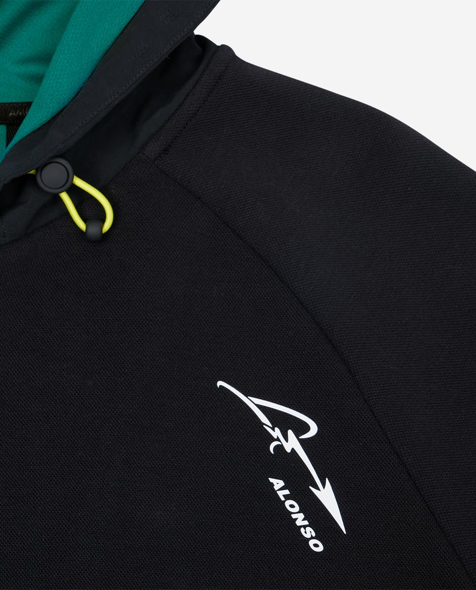 Kimoa - Sudadera ASTON MARTIN F1 2024 Fernando Alonso - Sudadera Hombre con Capucha, Sudadera Cremallera Hombre - Tejido Reciclado