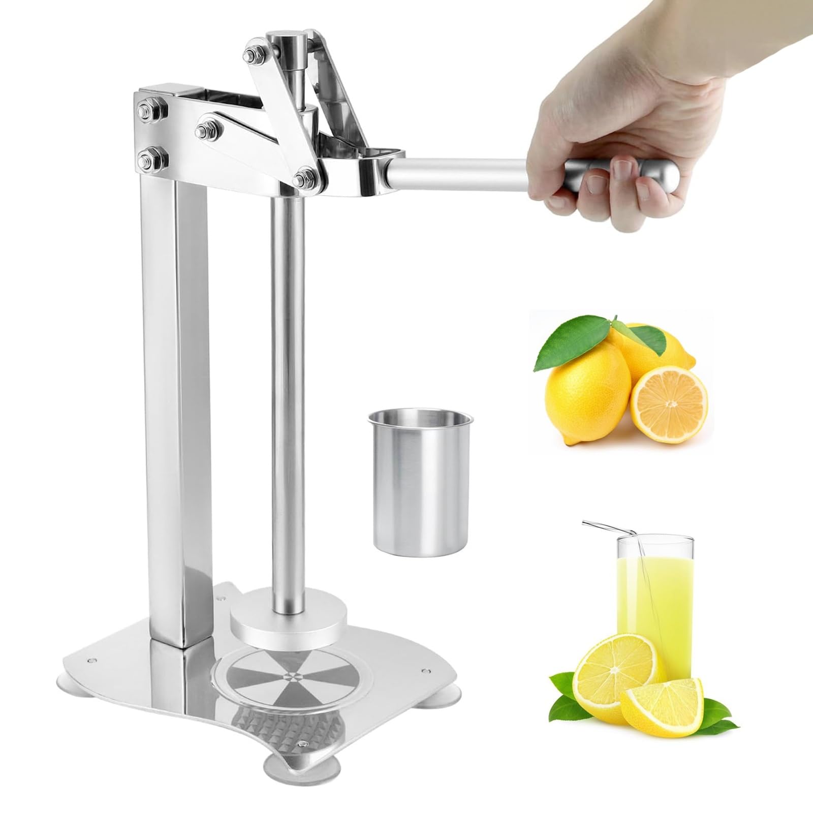 GYKOZY Manual Tabletop Lemon Juicer, Stainless Steel Lime Fruit Presser, Nuts Crushing Grinding Machine for Kitchen