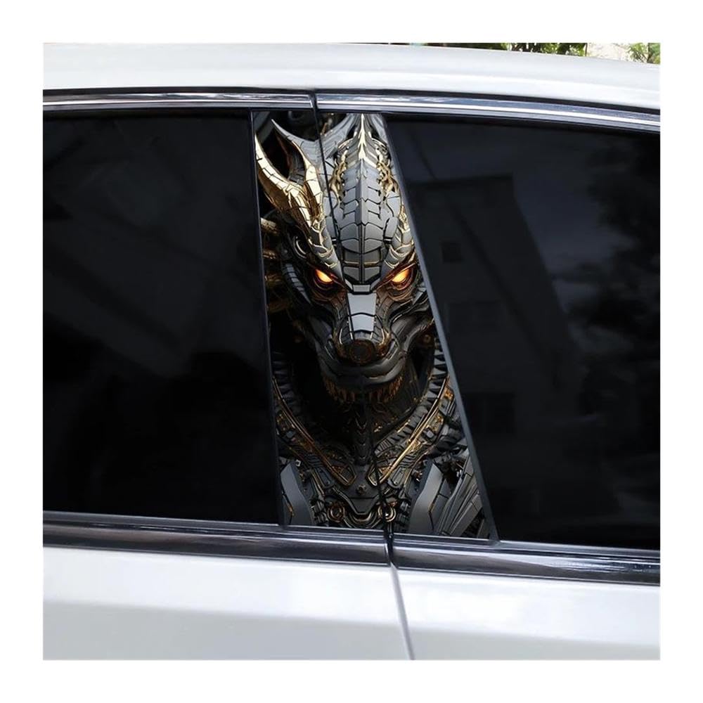 Body Parts 2pcs Car Center Pillar Sticker Zombie Wars Auto B-Pillar Waterproof Protective Film(N)