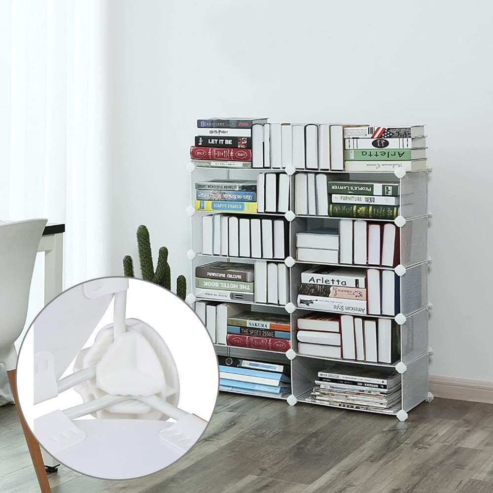 40pz Connettori in Plastica Cube Connettore a Cubo in Plastica per Armadietti Organizer Modulare Chiusura per Fermaglio per Armadio a Fibbia Clip per Guardaroba Scaffali (Bianco)