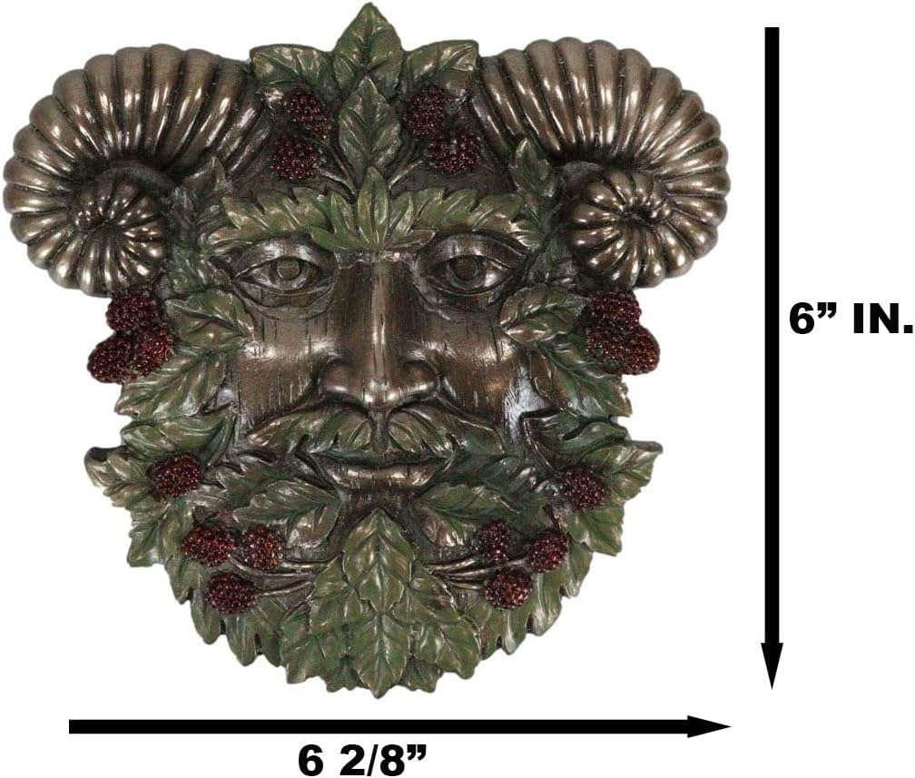 Ebros The Horned God Summer Harvest Celtic Greenman Wall Decor 6"Tall Pan Ent Wall Plaque Figurine