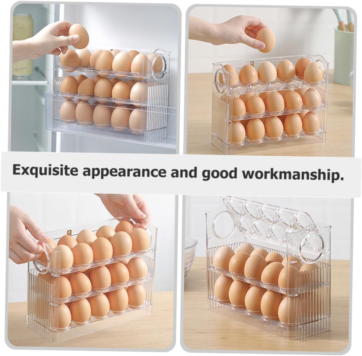 Egg Holder Freezer Organizer Egg Holder Countertop Fridge Can Organizer