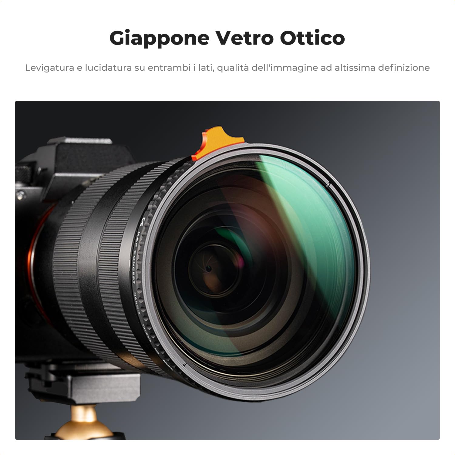 K&F CONCEPT Nano-Xcel 82mm Filtro Variabile ND3-1000 (1.5-10 stop) | Filtro a Densità Neutra ND3-1000 in Vetro Ottico con Rivestimento Nano a 28 Strati - FN724