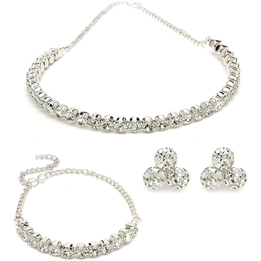 Decorative Crystal Choker Necklace Set