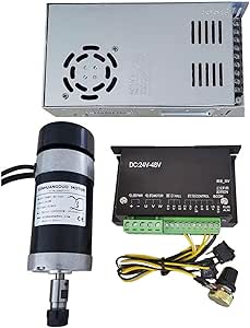 Amazon.com: Spindle Motor 48v 500W ER11 Brushless Spindle+57MM Clamp ...