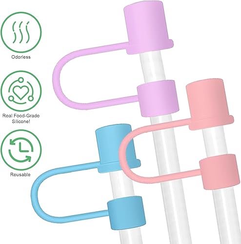 Miniatura 3 de Haundry Stanley Cup - Juego de 9 fundas de popote para vaso Stanley, compatibles con vaso Stanley de 40 onzas, puntas de popote de silicona