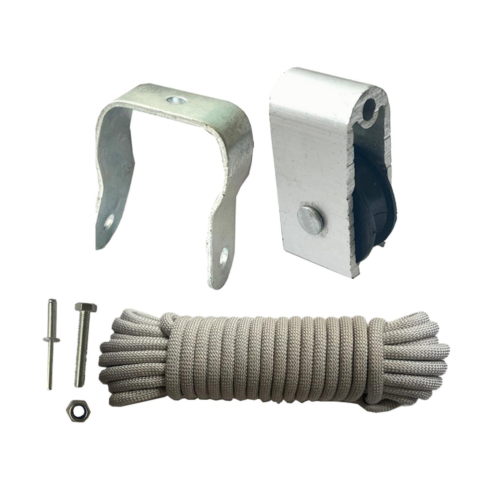 Kit de poulies pour échelle télescopique avec matériaux de qualité supérieure, Corde 12 mètres (40 Pieds), Remplacement pièces d'échelle endommagées, pièces d'entretien télescopiques