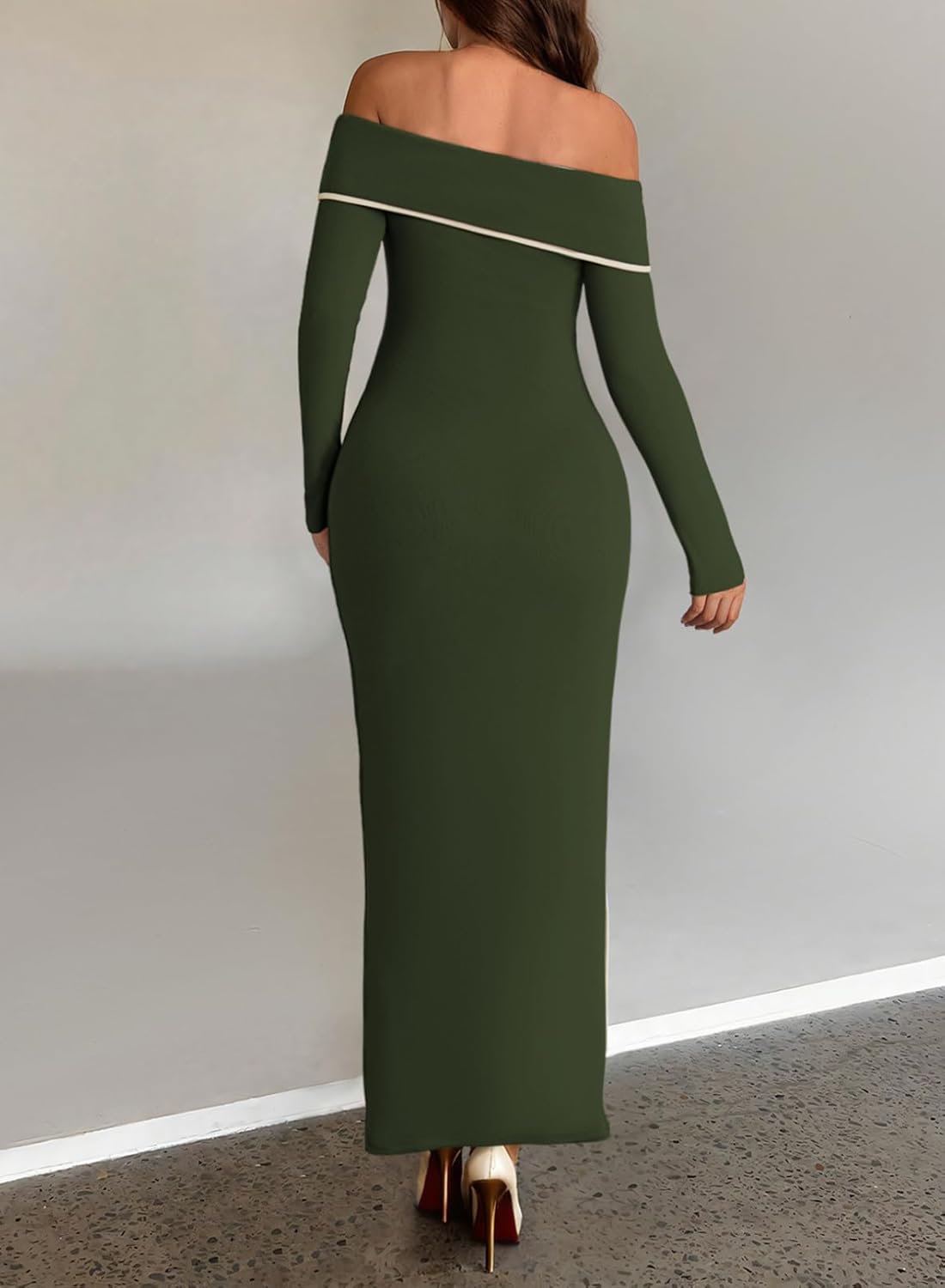 Pink Queen Off Shoulder Bodycon Dress for Women 2025 Sexy Fall Winter Long Sleeve Slim Fitted Cocktail Party Formal Dresses - Image 9