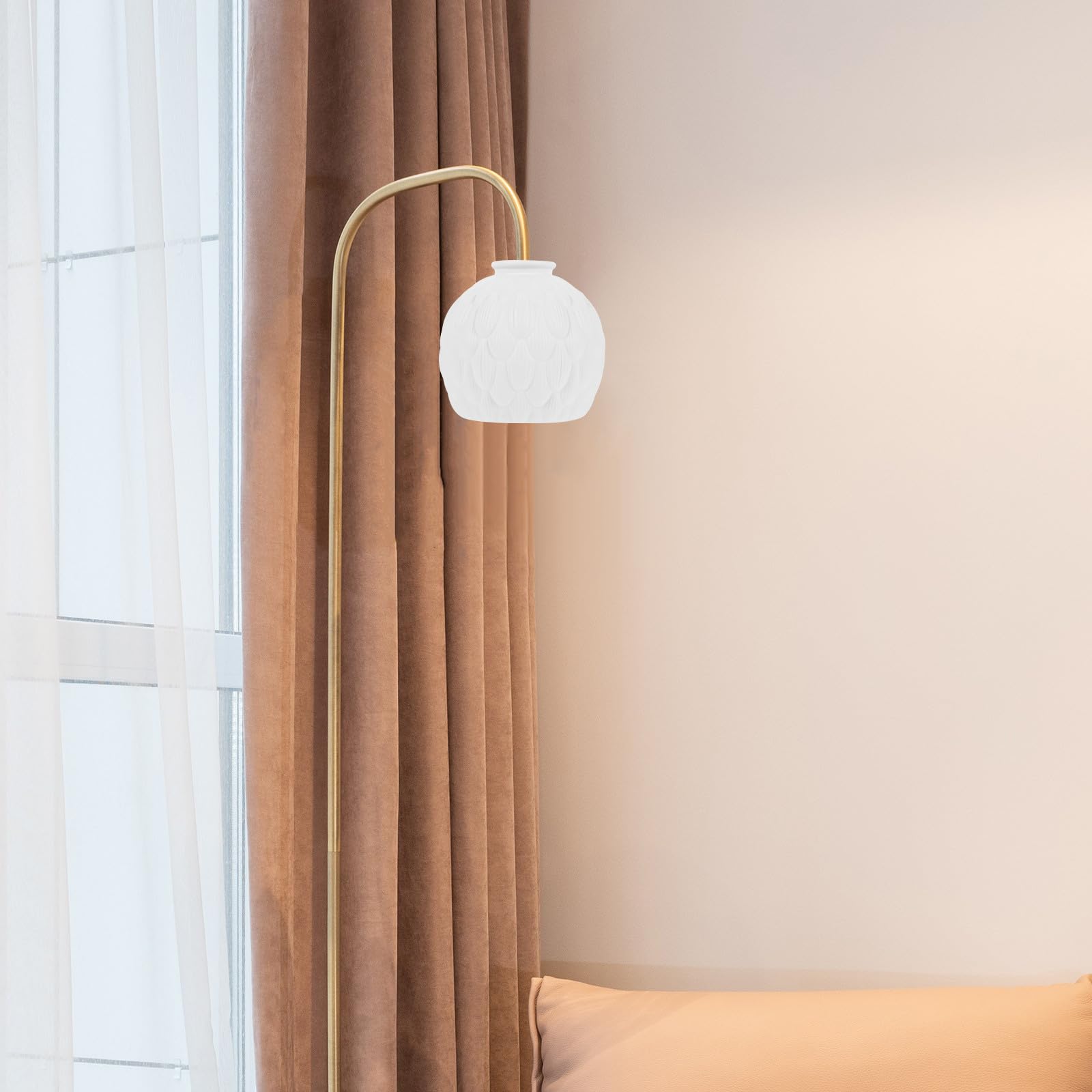 SEWACC Keramik Lampenschirm im Japanischen Stil für Stehlampe und Wandleuchte Weißer Ersatzschirm mit Dekorativer Wirkung und Schutzfunktion für Wohnzimmer Zuhause