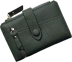 Carteira Feminina Pequena com Porta-Cartões, 2 Visores Para Documentos, Bolso para Moedas, Cédulas e Bolso Traseiro Amplo