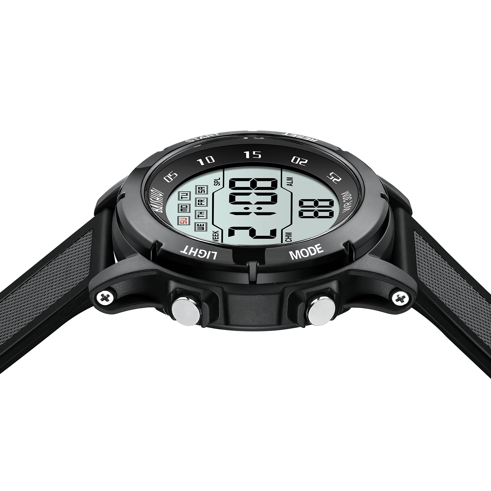 Mens Watches Digital Watches for Men Casual Sports Military Waterproof Wrist Watches Stopwatch Silicone Band with LED Backlight/Alarm/Timer/Date