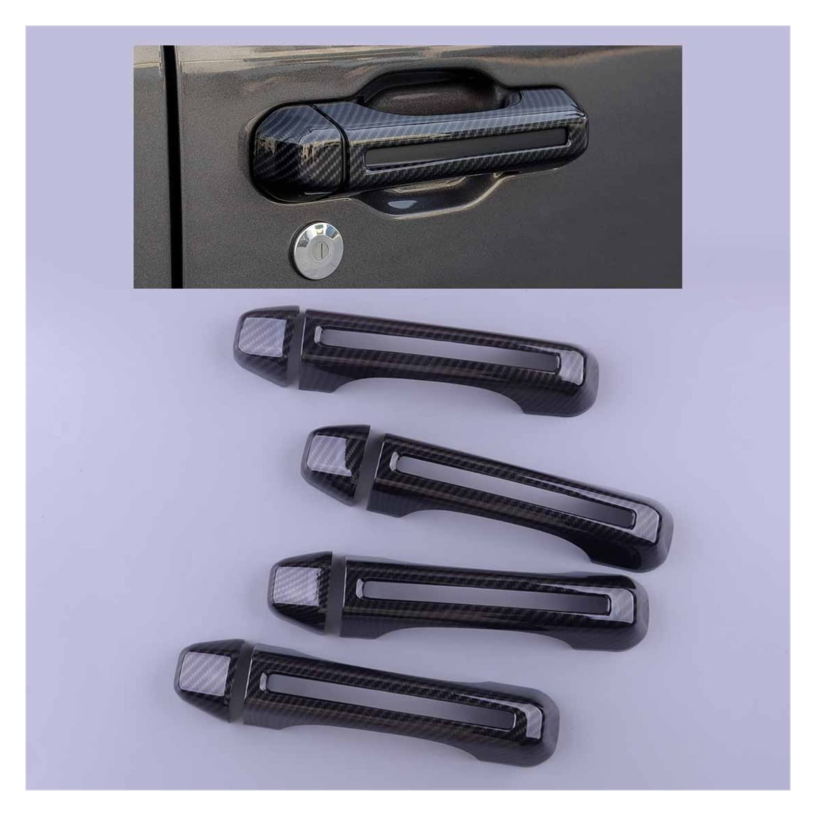 FANGZIQQ for Jeep Wrangler JL 2020-2022 8Pcs/Set Car Exterior Door Handle Covers Trims Fit Car Inner Door Handle