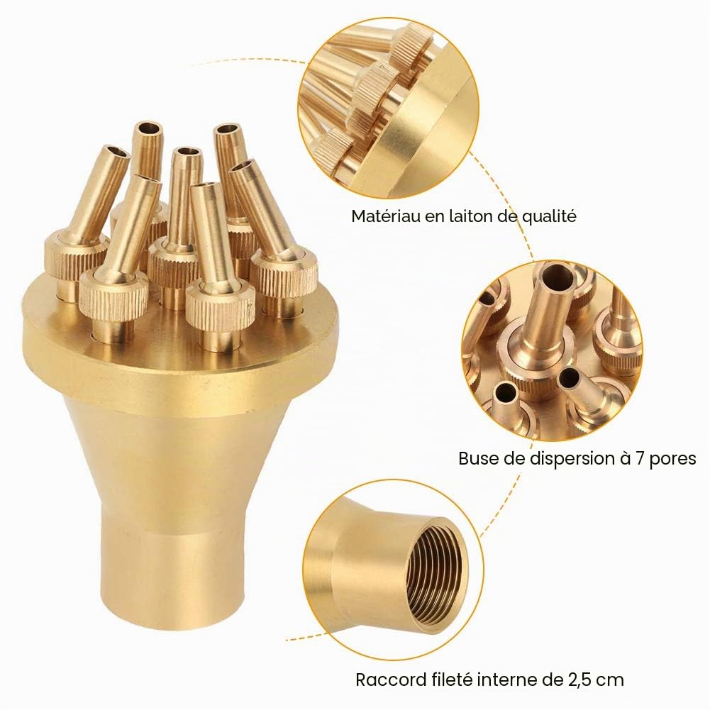 Mumusuki FNPT 1"DN25 2 Tier Centre Droit Fontaine Buse Jardin Pond Spray Tool Circulation De l'eau