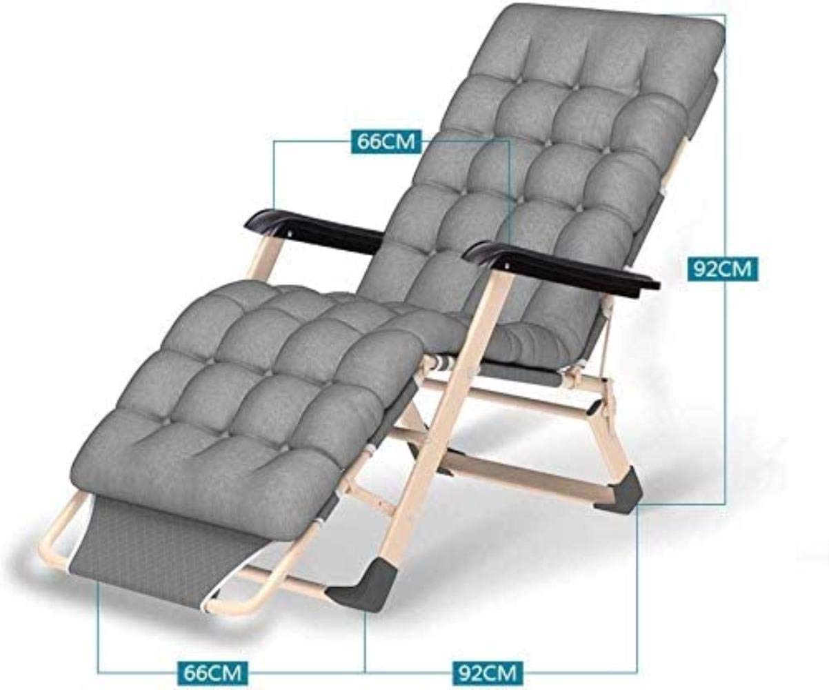 Chaise longue Chaise longue Loisirs avec oreillers inclinable Jardin Balcon inclinable avec coussin en coton épais Portable Zero Gravity Lit pliant Pont Double Oxford Tissu Lounger (Couleur : Bleu)