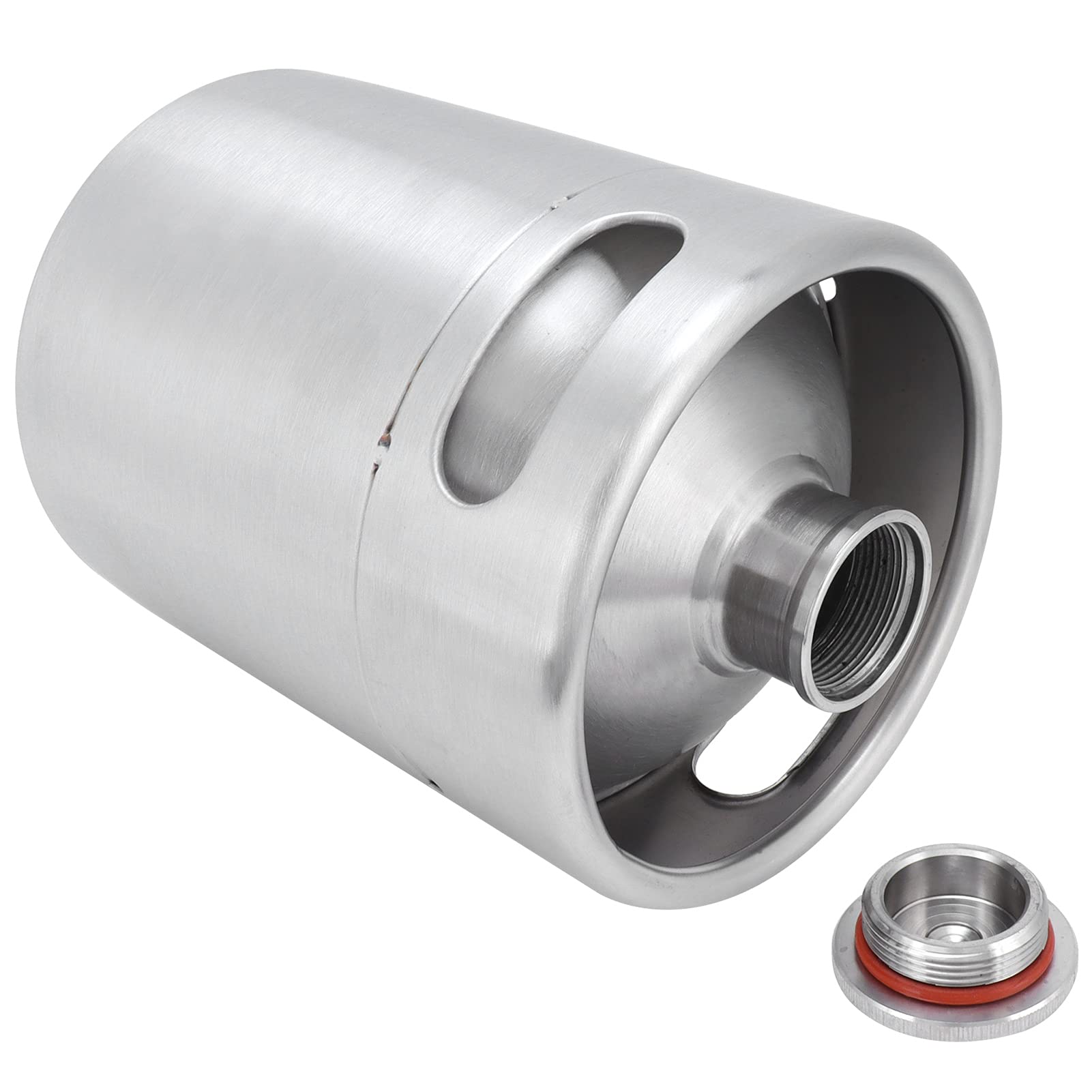 Mini Barilotto di Birra in Acciaio Inossidabile Fusto di Birra da 2 Litri con Coperchio a Spirale per Accessorio per la Produzione di Birra in Casa