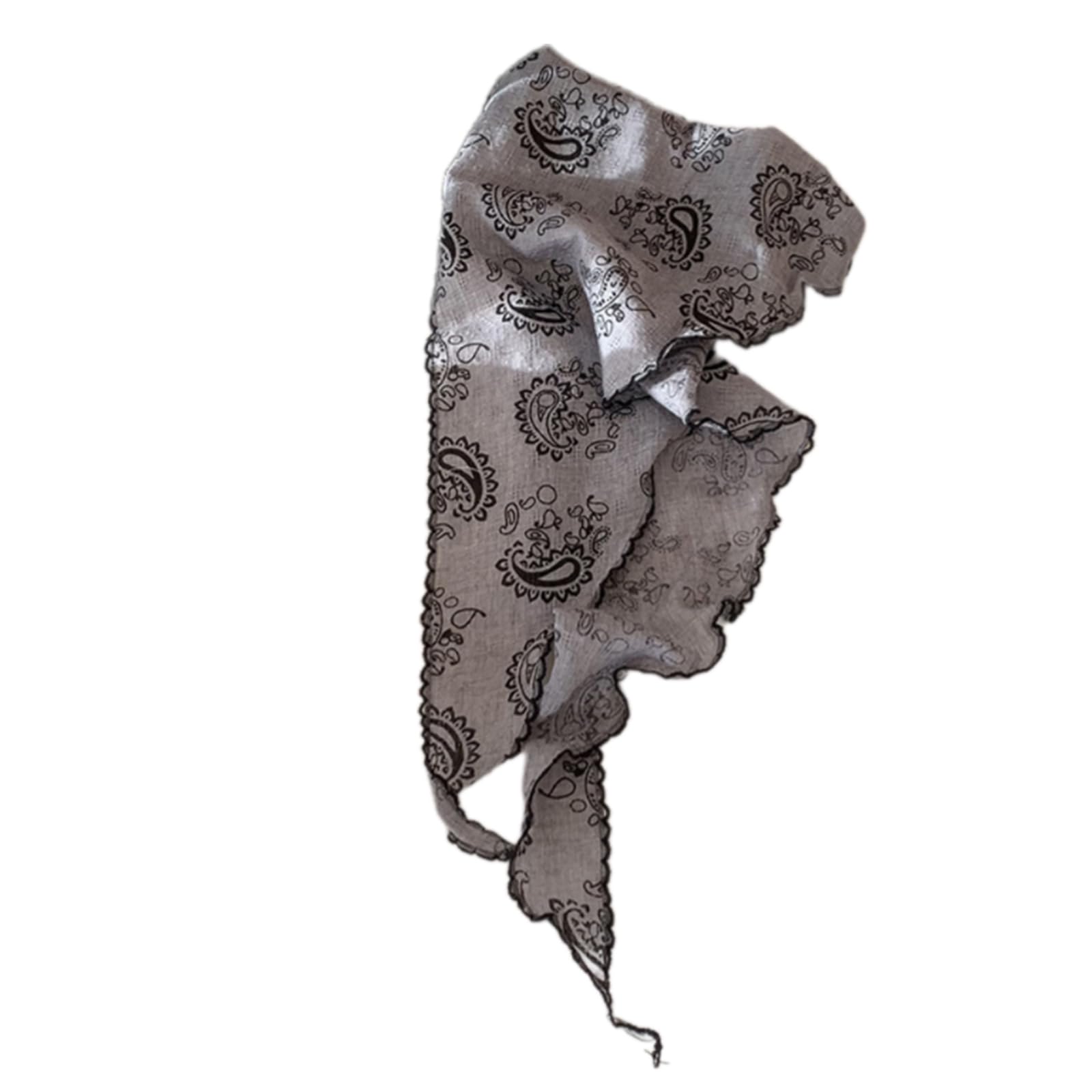 French Styles Triangular Headscarf Cashew Print Bandana Headwrap For Women And Girl Travel And Outdoor Activity Headwear