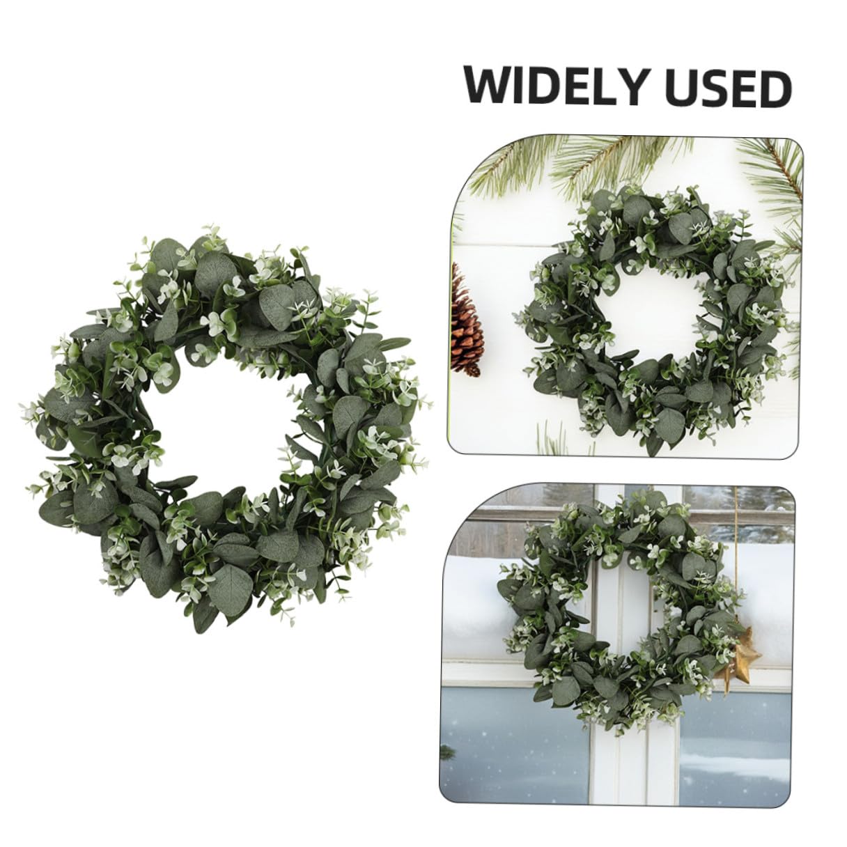 TOYANDONA 2piezas Guirnaldas de Eucalipto para Puerta de Entrada Guirnalda Artificial de Verdes Decoración Colgante de Puerta para Fiestas Navideñas y Hogar