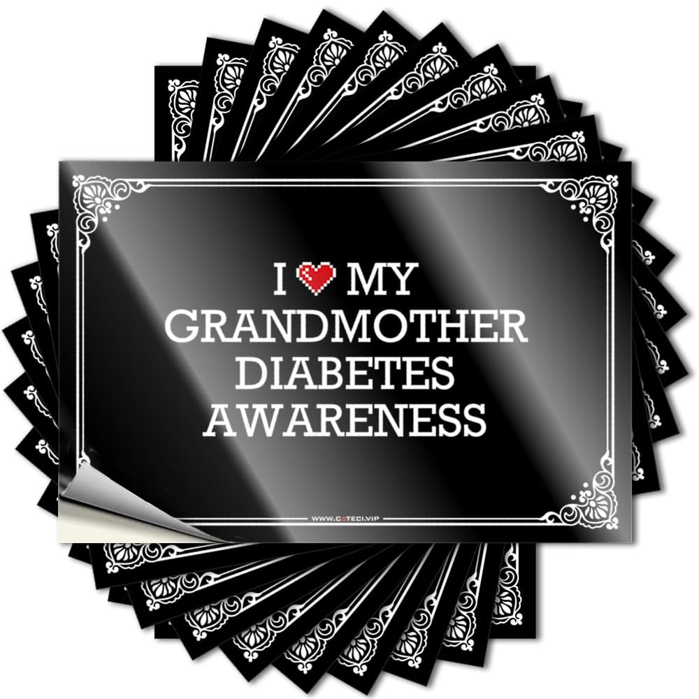 Decals Small Room Decor Vinyl Sticker | I Love My Grandmother Diabetes Awareness Badass for Beer Use(8X12CM)