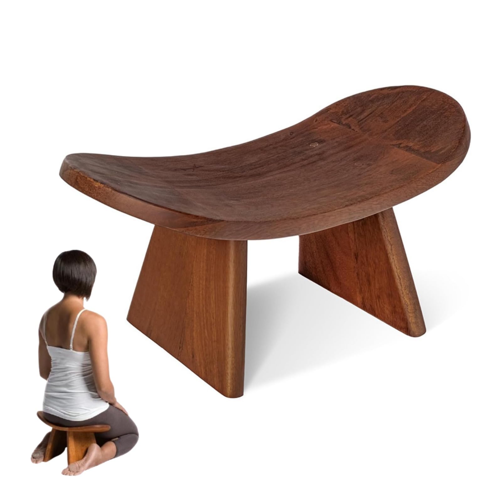 Chaise à Genoux Banc de prière Banc de Méditation en Bois Confortable pour S'agenouiller Ou S'asseoir, Banc de Yoga, Tabouret à Genoux pour La Prière, Bouddhiste, Siège Bas