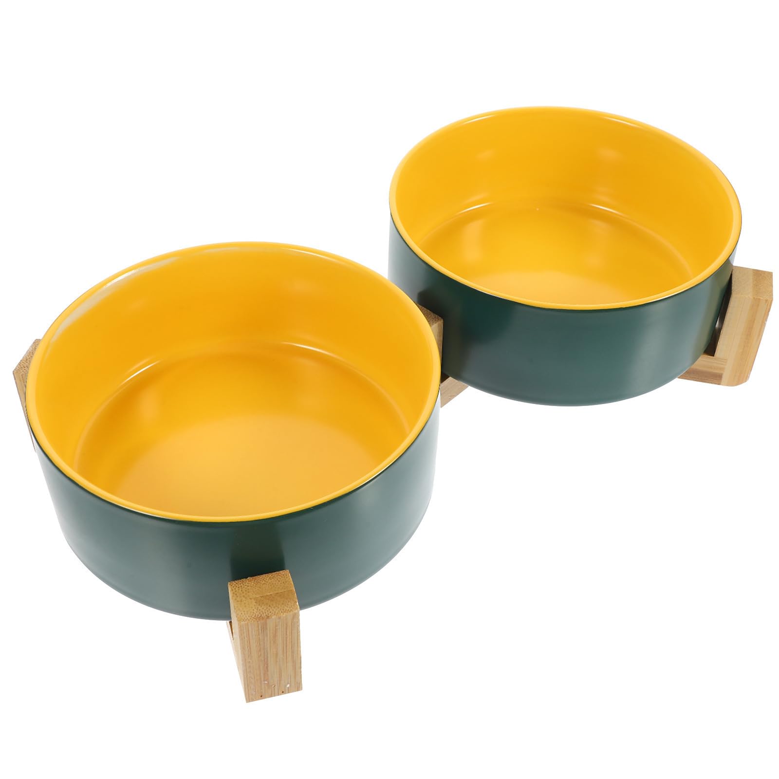 Gamelle surélevée en céramique BETOOKY avec son support en bois naturel design