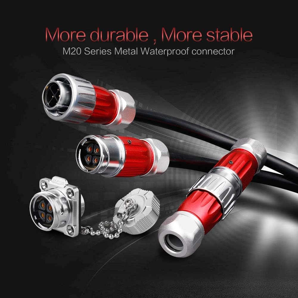 Exclusive Discount 60% Price Cnlinko M20 Solder Aviation Connector, IP67 Watertighter Bayonet 7 Pin Sealed Circular Gold Plated Pins Electrical Connector, Waterproof Male Plug Female for Auto Car Moto LED Light (7Pin)