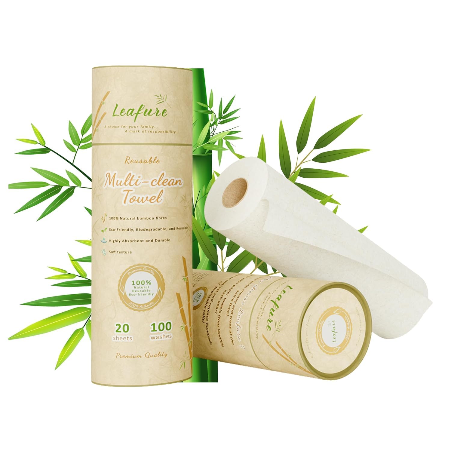 Reusable Multi-Clean Towel Roll–Naturally Antibacterial & Odor-Control|2000+ Reuses|Ultra-Soft, High Absorbency & Long-Lasting|Premium Alternative to Kitchen Towels & Tissue Rolls|20 Sheets-image-40