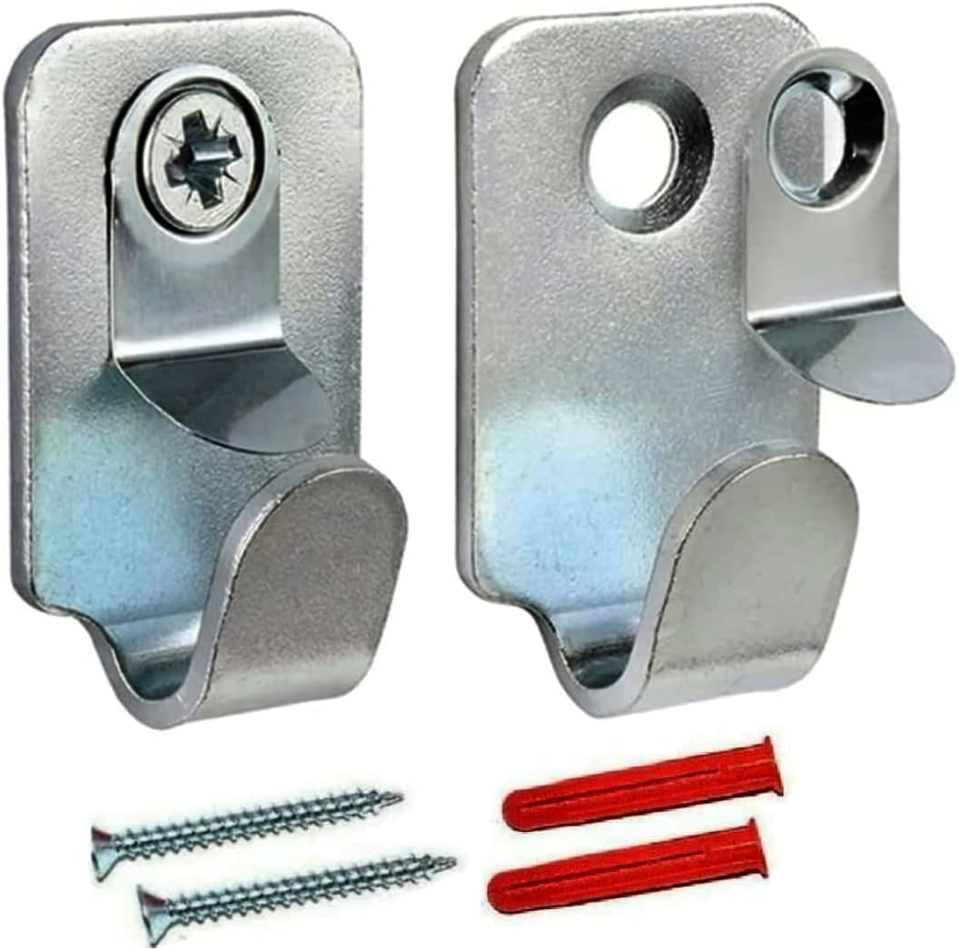 Heavy Duty Safety Picture Hooks - Pack of 2 - 15kg Load Capacity - Wall Hanging Kit with Wall Plugs & Screws – Secure Hooks for Frames, Mirrors, Artworks & Heavy Décor