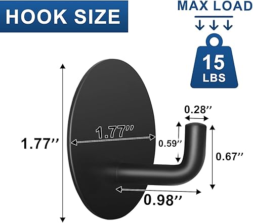 Miniatura 3 de Ganchos adhesivos para baños, 4 ganchos para toallas para colgar sombrero, bata, abrigo, ganchos para cocina, ganchos adhesivos fuertes sin daños,