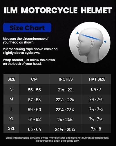 Miniatura 6 de ILM Cascos de motocicleta de cara completa para hombres y mujeres con Pinlock Powersports Street Racing Cascos para Motos DOT Modelo MF510