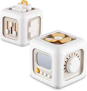 VORENUS Baby Toy from 1 Year, Montessori Toy for 12-24 Months, 6-in-1 Baby Motor Skills Cube, Motor Skills Toy, Montessori Sensory Toy for Toddlers, Boys, Girls, 1-3 Years