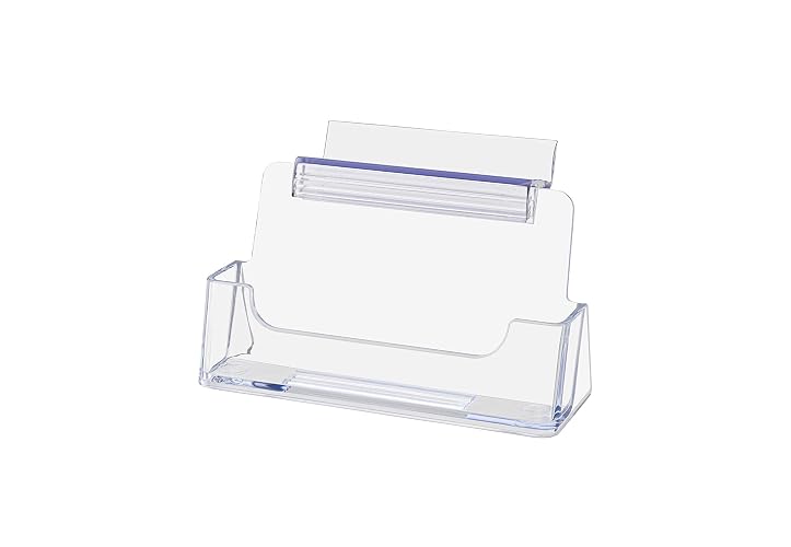 Marketing Holders Slatwall Business Card Holder for 3.5" x 2" Contact or Gift Cards Clear Acrylic Single Pocket Dispenser No Assembly Required