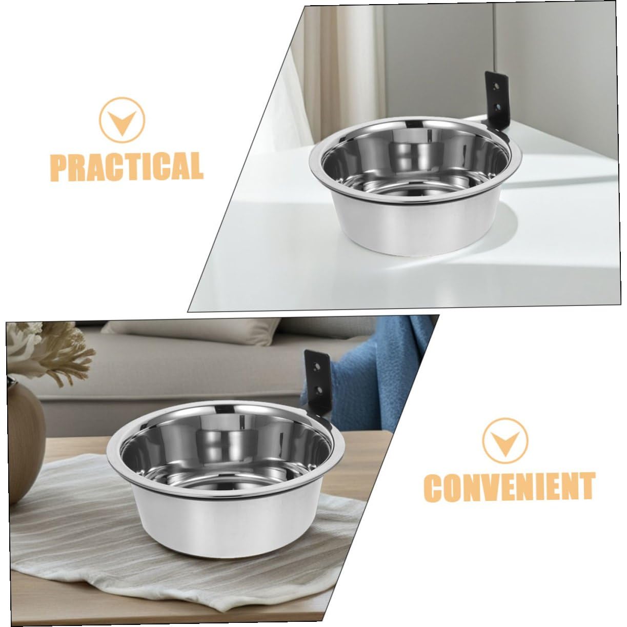 2 Juegos Comederos Altos para Perros de Cuencos de Acero Inoxidable Montados Pared Soporte Elevado para Alimentar Perros Grandes y Cachorros Estación de Comida y Agua
