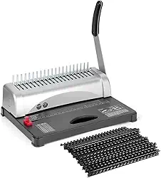 3-5MM Margem, Máquina de Encadernação, Encadernadora Perfuradora para Espiral, Suporte para Papel A4 E A5, 21 Furos Máquina de Encadernação, Corte 12 Folhas Ao Mesmo Tempo, Encadernação 450 Folhas