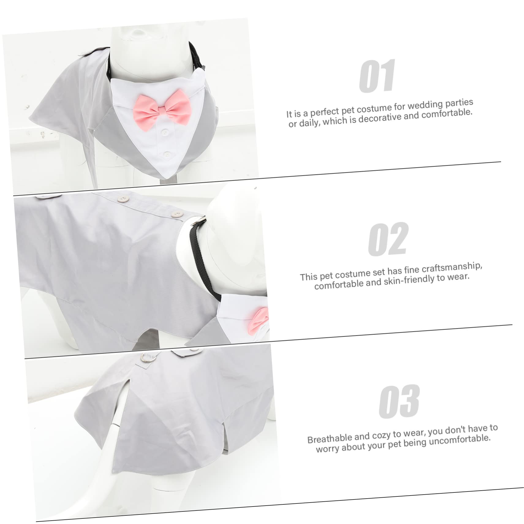 Sosoport 2juegos Disfraz De Boda para Perros Bufanda Triangular Traje De Fiesta para Mascotas Ropa De Boda para Perros Machos Traje Elegante para Mascotas Eventos Especiales