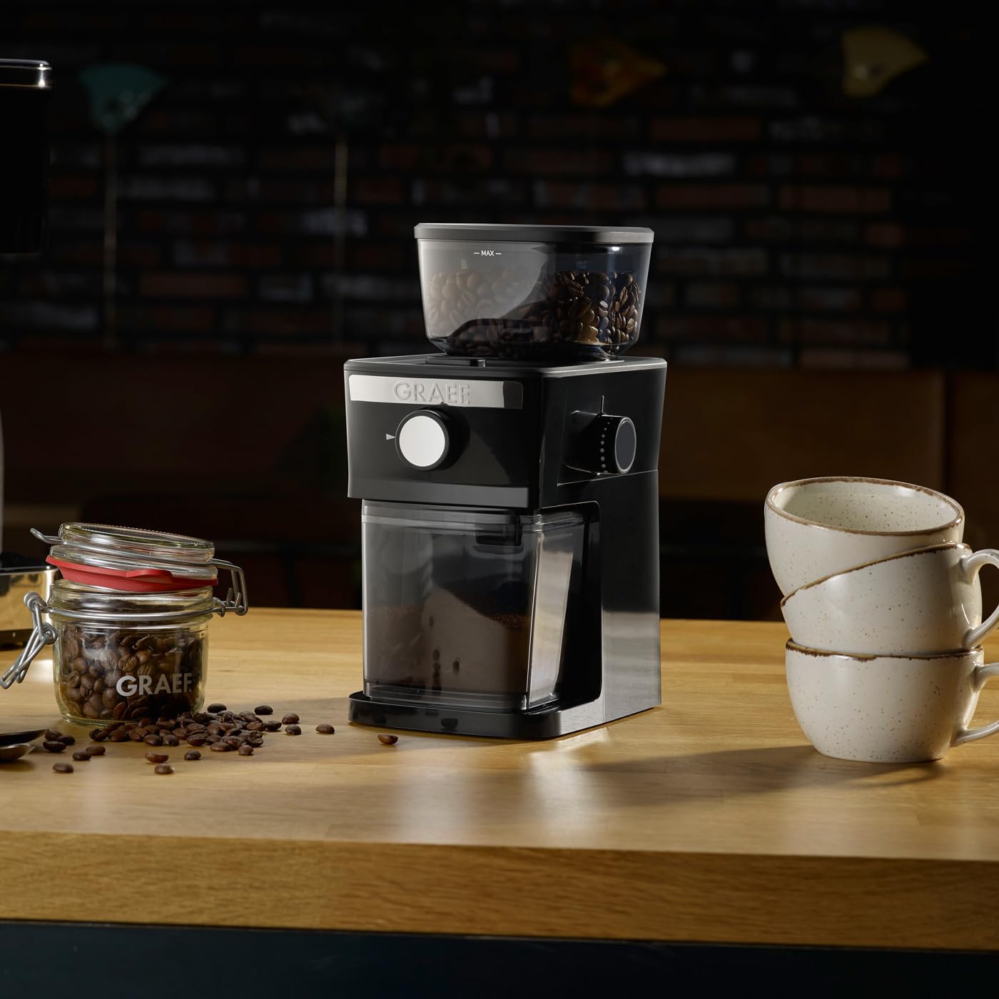 Graef CM252 CM252EU koffiemolen zwart roestvrij stalen schijfmolen Graef CM252 CM252EU koffiemolen zwart roestvrij stalen schijfmolen