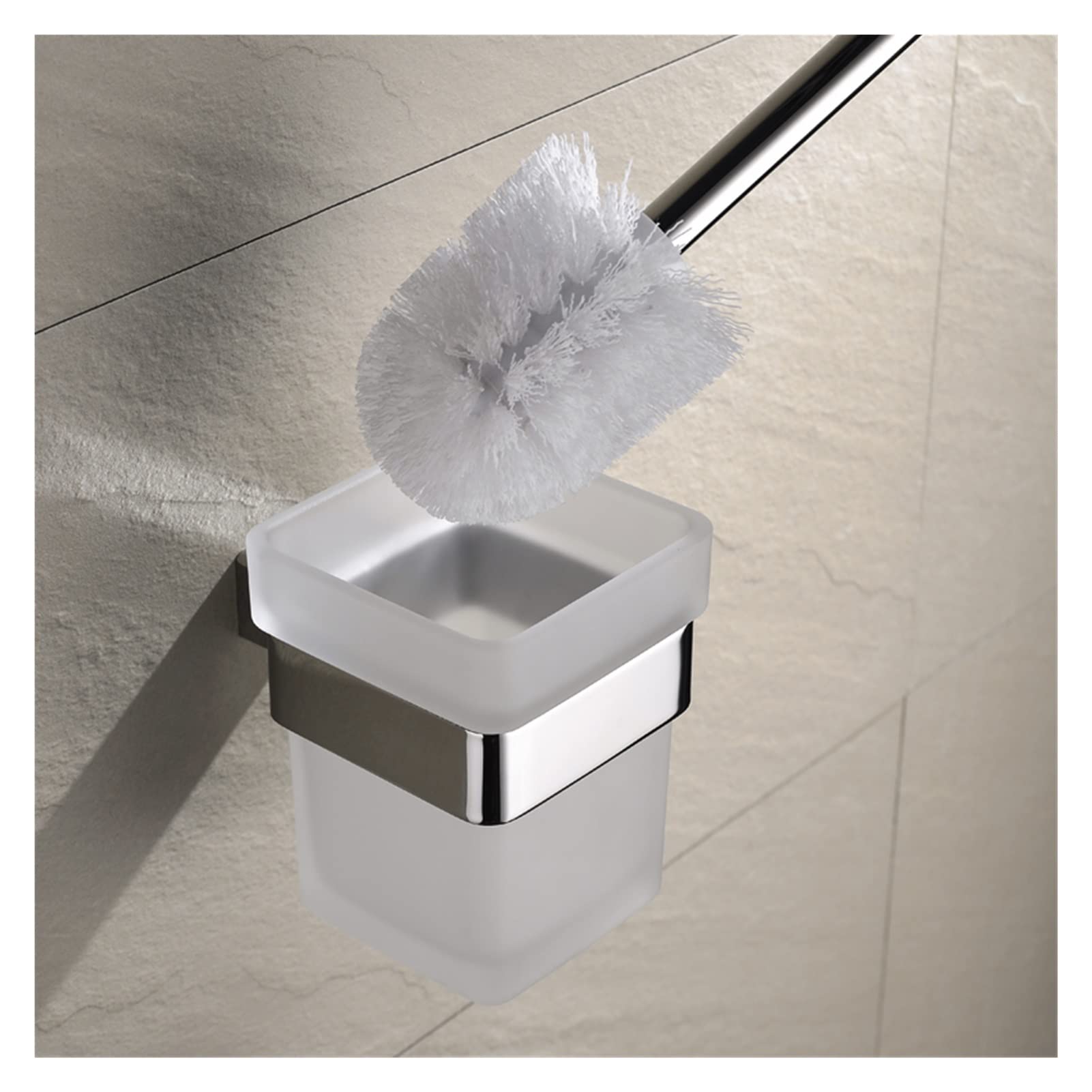 Cepillo de baño Cuadrado, Cepillo de Pared de Vidrio, Cepillo Sanitario, desatascador de Inodoro, Accesorios de baño, Funda de Almohada de Seda