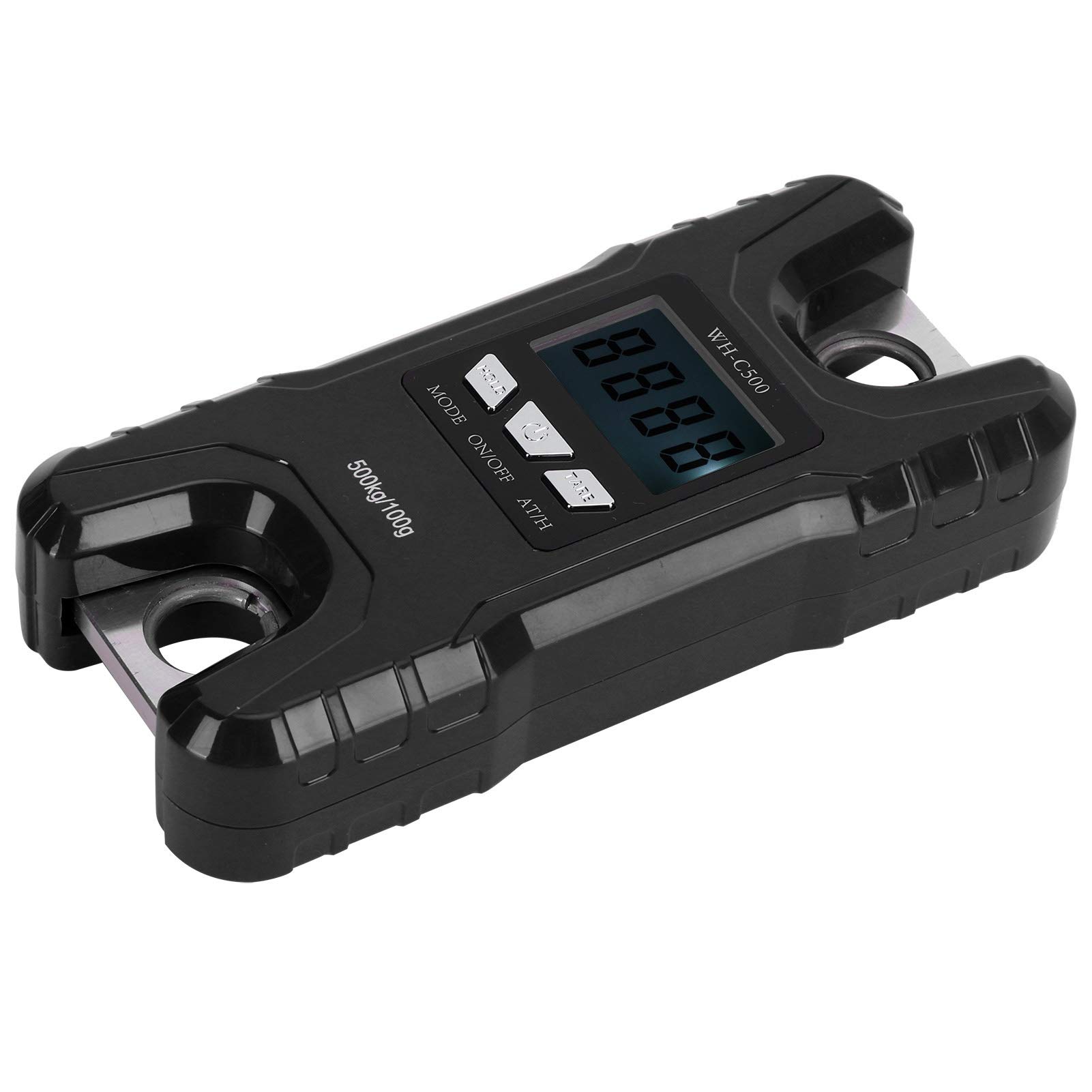 Bilancia Sospesa Digitale, Bilancia Elettrica a LED con Ampio Display, Gancio in Metallo Rimovibile, Conversione unità e Tara, 2 Batterie AAA Alimentate per Viaggi a Casa all'aperto (BLACK)