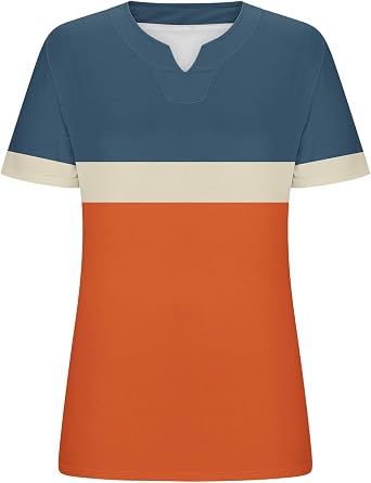 Women Plus Size Short Sleeve Tops Casual Summer Loose Comfy V-Neck Shirts Spring Oversized Tunic Blouses Clothes 2025