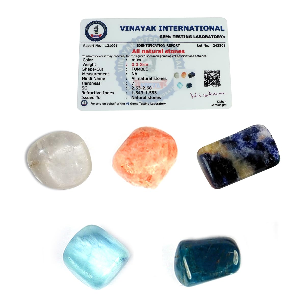 Reiki Crystal Products Natural Certified Weight Loss Tumble Stone Kit 7 Chakra Crystals All Tumble Sets Energized by Experienced Reiki Healing Grand Master