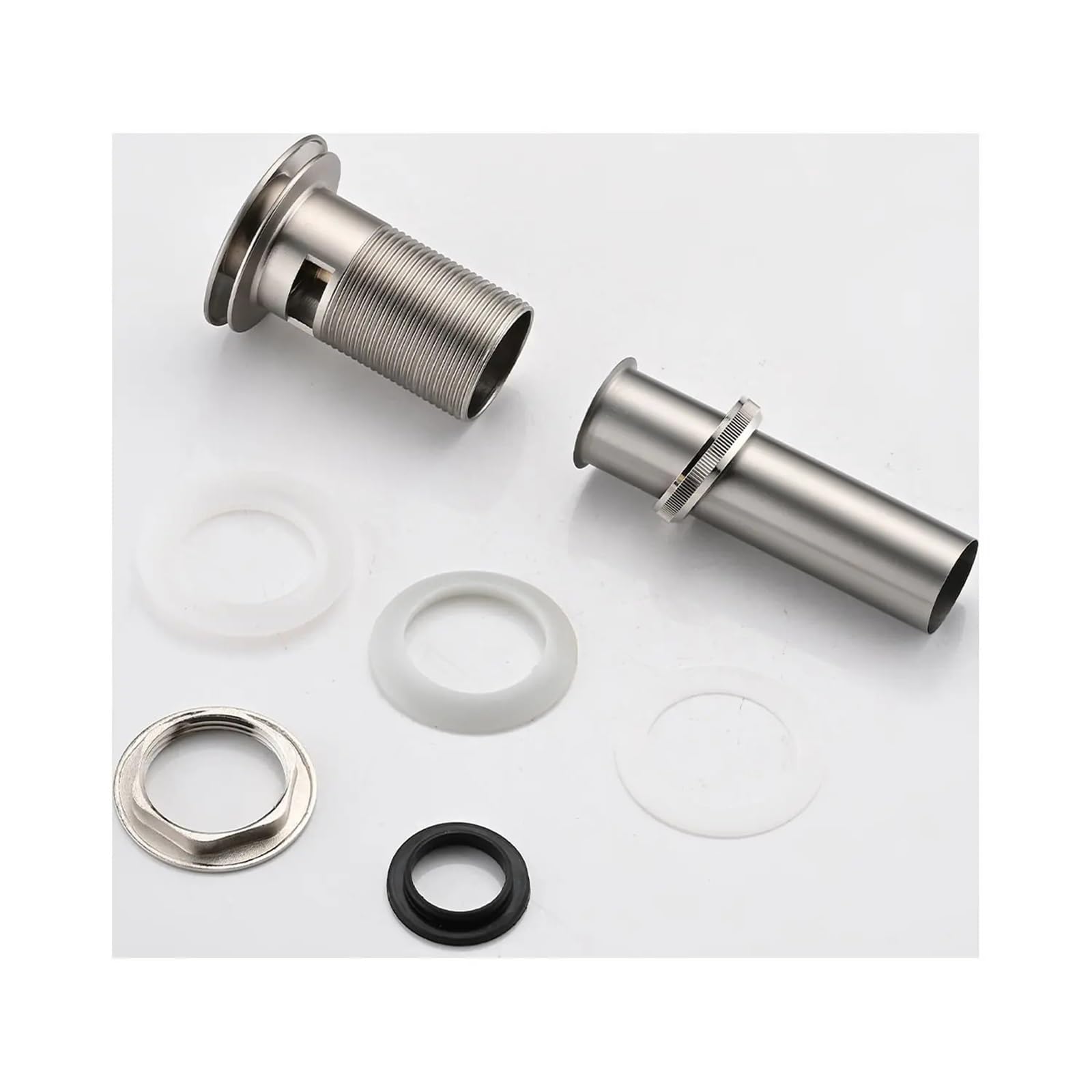 Piletta di Scarico for lavandino del Bagno con troppopieno, Tappo di Scarico a Scomparsa for lavabo, lavabo, lavabo, Acciaio Inossidabile 304
