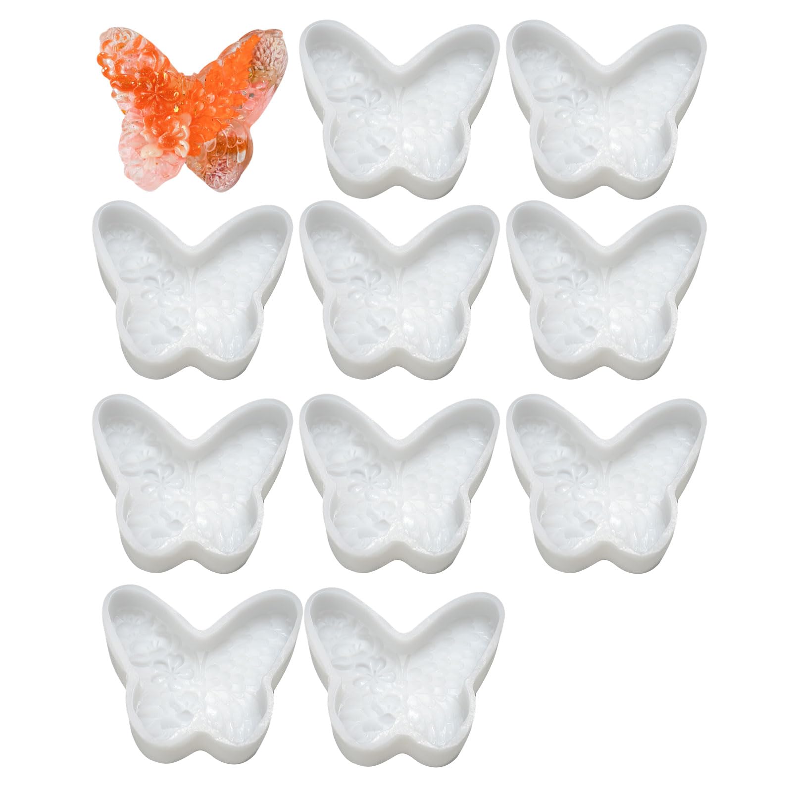 Hsioluted 10Pcs 3D Silicone Handicrafts Room Decors Making Silicone Delicate Hand Castings Molds Hand Castings