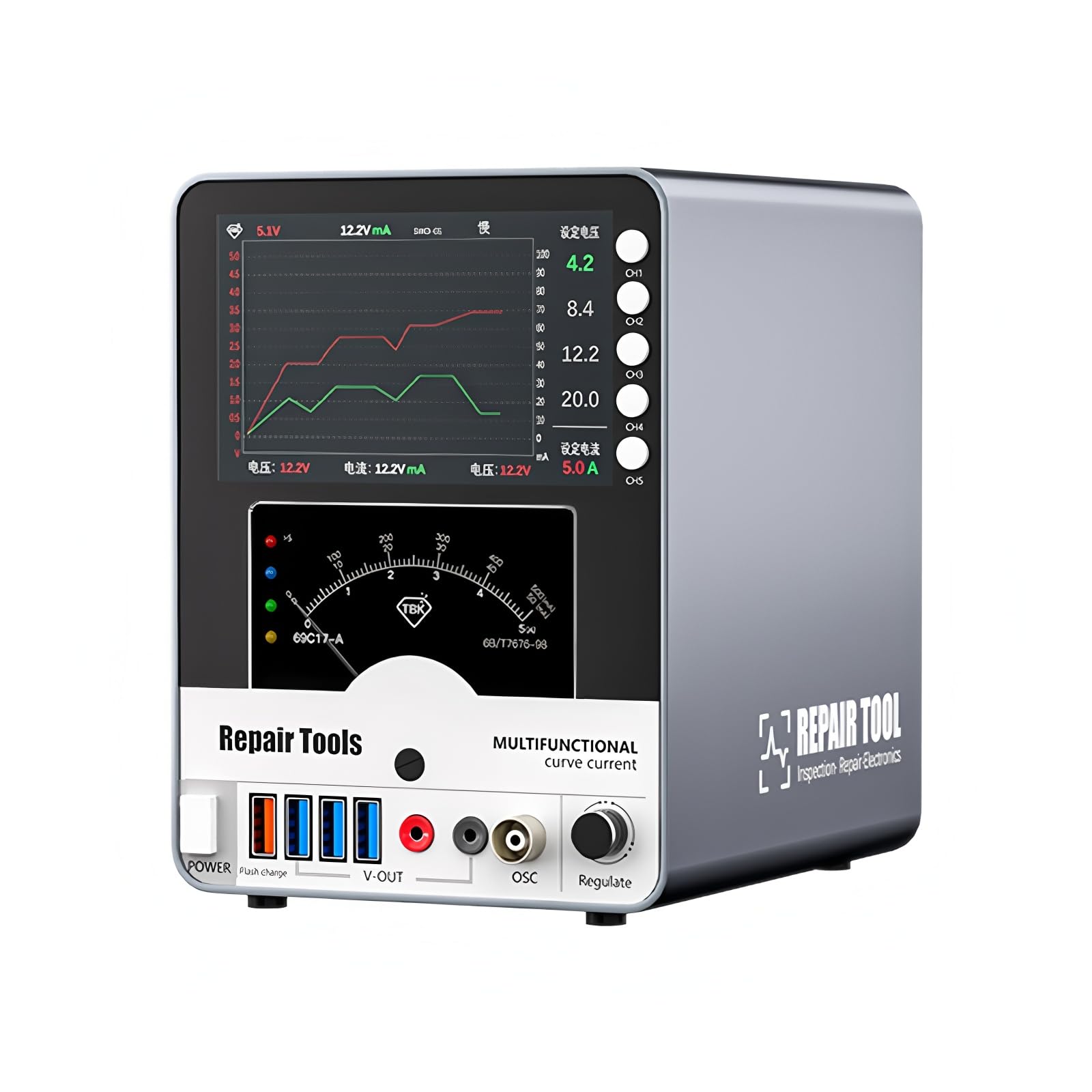 TBK 217 Fuente de Alimentación DC Curva de 150W con Múltiples Puertos, Limitación de Corriente, Carga, 30V 5A, Entrada de Voltaje y Corriente AC110V-230V