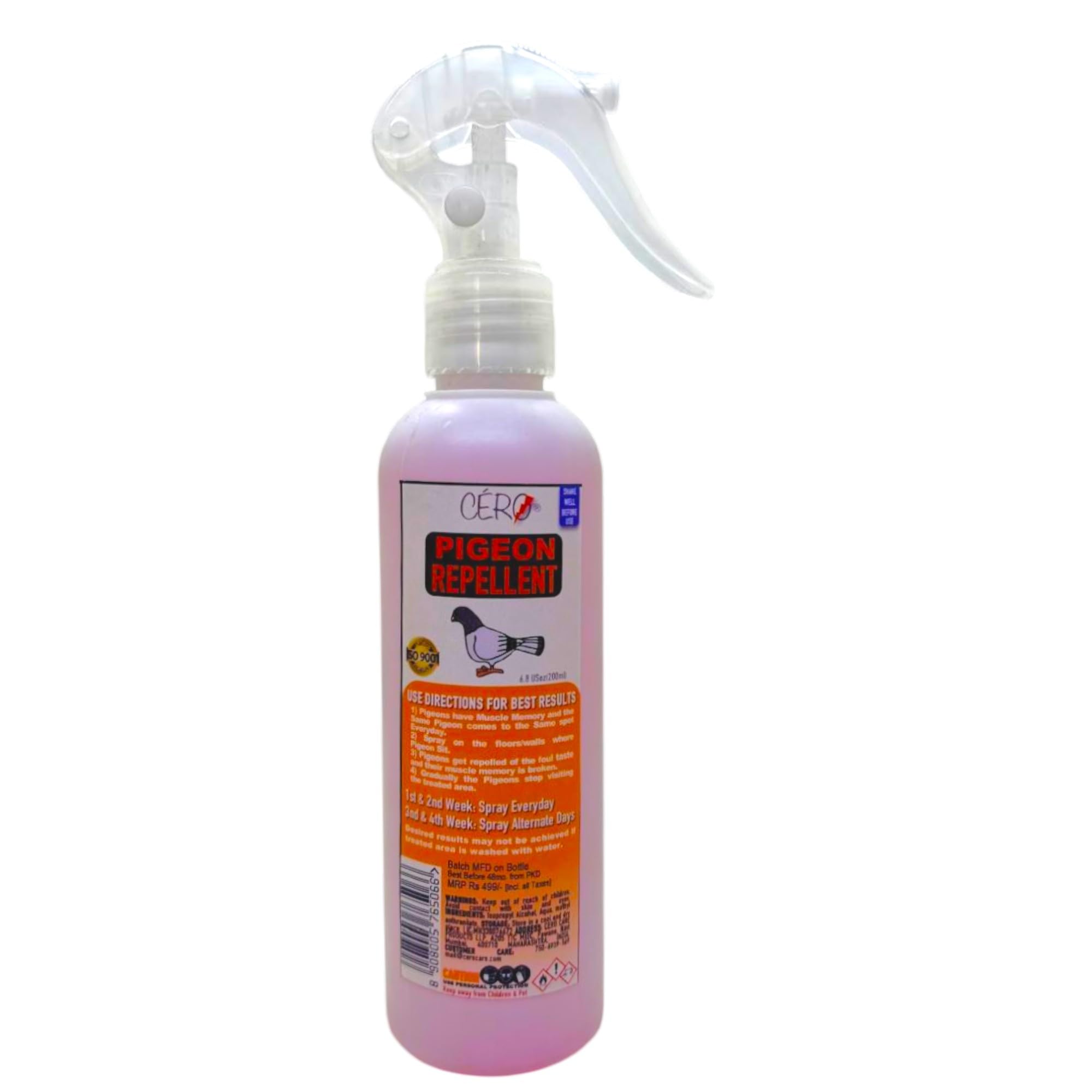 CERO New Pigeon Repellent Trigger Spray (200ml) Superior To Anti Pigeon Spikes Pigeon Repellent for Balcony Effectively Keeps Pigeons Away From Roof Terrace Windows Yard & Outdoor Spaces-image-6