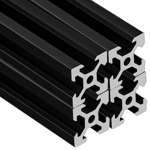 4PCS 250mm 2020 V European Standard Anodized Black Aluminum Profile Extrusion Linear Rail for 3D Printer and CNC Machine