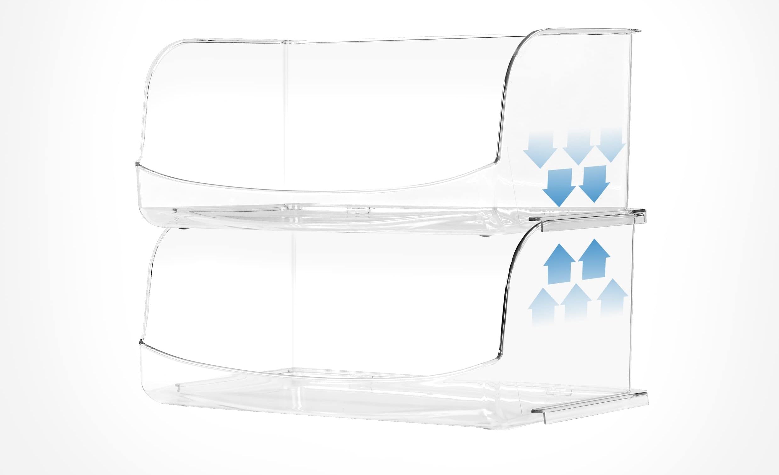 Utopia Home Pantry Organizer Bins (Pack of 1) - Stackable Storage Bins for Kitchen, Cabinets, Countertops, Bathrooms, Offices & More - Pantry Organization and Storage - Open Front Storage Bins (Clear)