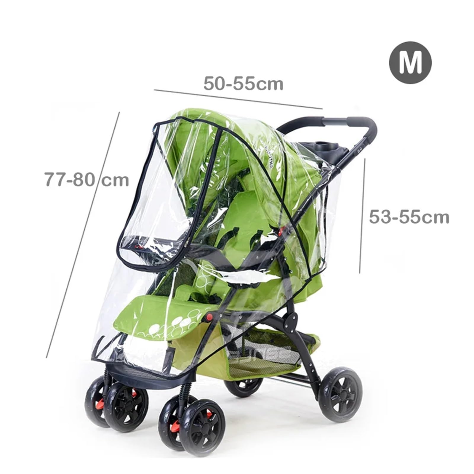 Regenschutz Kinderwagen Eva Kinderwagen Zubehör wasserdichte Regen Abdeckung Transparent Wind Staub Schild Reißverschluss Öffnen for Kinderwagen Regenmantel(Eva-U Open-Gray-L)